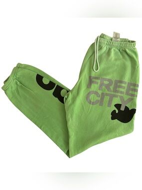 Freecity SuperVintage OG let’s go Sweatpants Joggers Mint green & Black Small